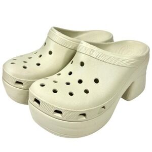 Crocs Siren Platform Clogs Shoes W10/M8 Bone Cream Glam Bratz‎ Y2K Rave Slip-Ons